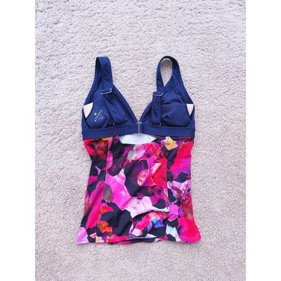 Athleta Red Mystique Tide Tankini Swim Top Adjustable XS Pool Beach Vacation - Picture 3 of 4